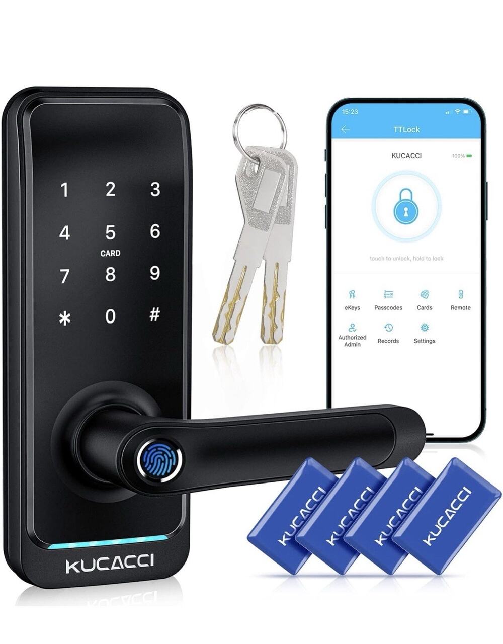 Kucacci Smart Lever Keyless Entry Door Unlock Home Security (4+ Access Methods)